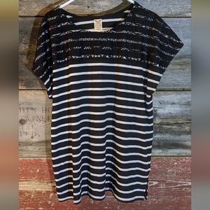 Black and white lace top